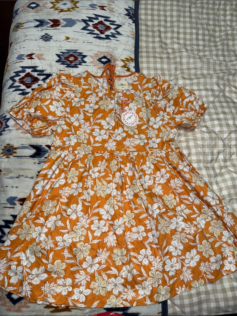Umgee Orange Floral Dress by